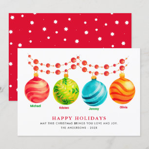 prettige feestdagen kerstversiering 4 Familienamen Feestdagenkaart