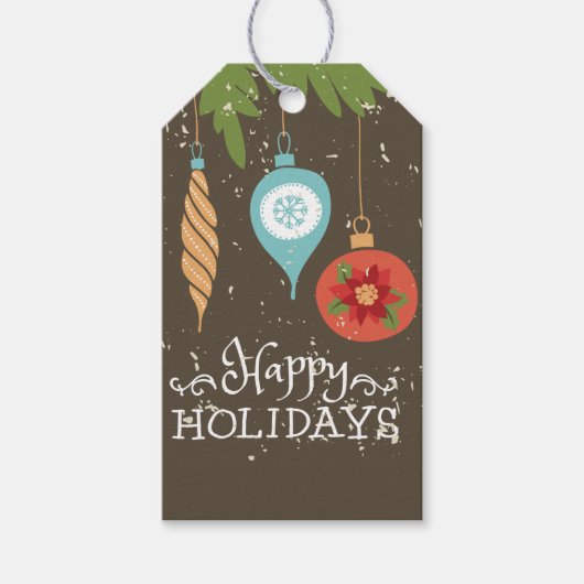 prettige feestdagen kerstversiering cadeaulabel (Voorkant)