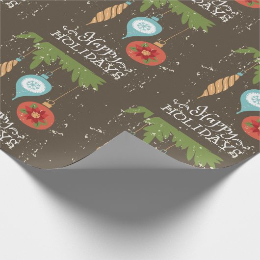 prettige feestdagen kerstversiering cadeaupapier (Hoek)