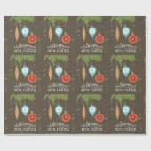 prettige feestdagen kerstversiering cadeaupapier (Vlak)