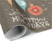 prettige feestdagen kerstversiering cadeaupapier (Rol Hoek)