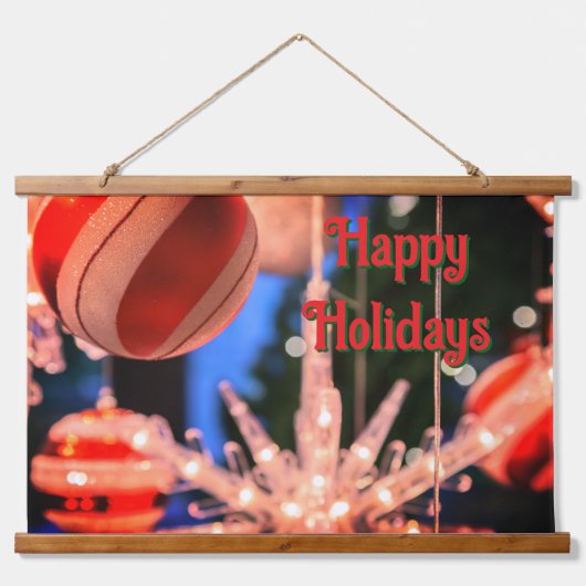 Prettige feestdagen Kerstversiering en Hangend Wandkleed (Voorkant)