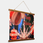 Prettige feestdagen Kerstversiering en Hangend Wandkleed (Gebogen)