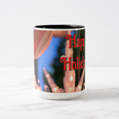 Prettige feestdagen Kerstversiering en Tweekleurige Koffiemok (Center)