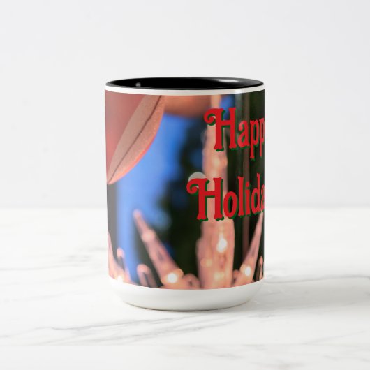 Prettige feestdagen Kerstversiering en Tweekleurige Koffiemok (Center)