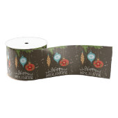 prettige feestdagen kerstversiering grosgrain lint (Spoel)