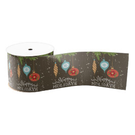 prettige feestdagen kerstversiering grosgrain lint