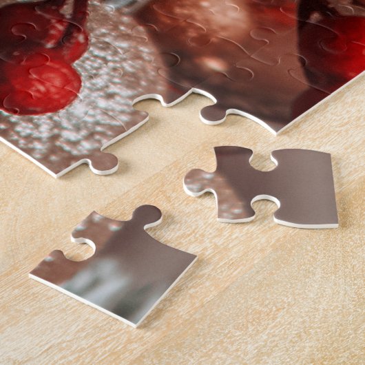 prettige feestdagen kerstversiering in de boom legpuzzel (Zijkant)