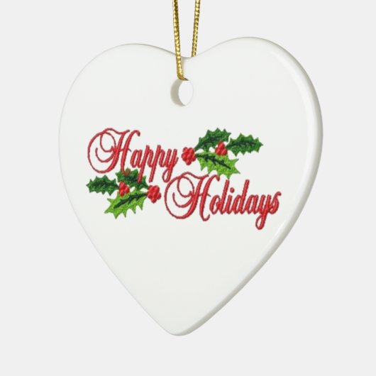 prettige feestdagen kerstversiering keramisch ornament (Links)