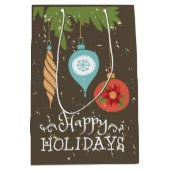 prettige feestdagen kerstversiering medium cadeauzakje (Voorkant)