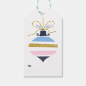 prettige feestdagen | kerstversiering met moussere cadeaulabel (Voorkant)