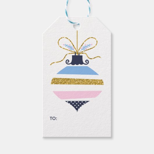 prettige feestdagen | kerstversiering met moussere cadeaulabel (Voorkant)