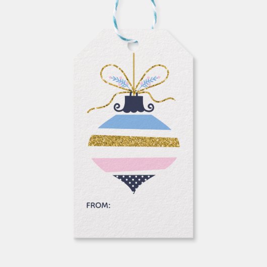 prettige feestdagen | kerstversiering met moussere cadeaulabel (Achterkant)