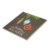 prettige feestdagen kerstversiering tegeltje (Zijkant)