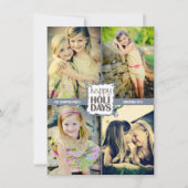 prettige feestdagen kerstviadfoto's met vier Kaart (Voorkant)