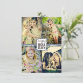 prettige feestdagen kerstviadfoto's met vier Kaart (Staand voorkant)