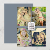 prettige feestdagen kerstviadfoto's met vier Kaart (Voorkant / Achterkant)