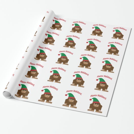 prettige feestdagen! kerstvoet cadeaupapier (Uitgerold)
