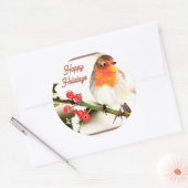 Prettige feestdagen Kerstvogel Ronde Sticker (Envelop)