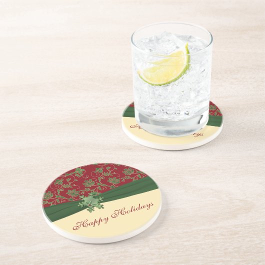 prettige feestdagen kerstzandsteen Onderzetter (Zijkant)