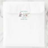 Prettige feestdagen kerstzegel ronde sticker (Tas)