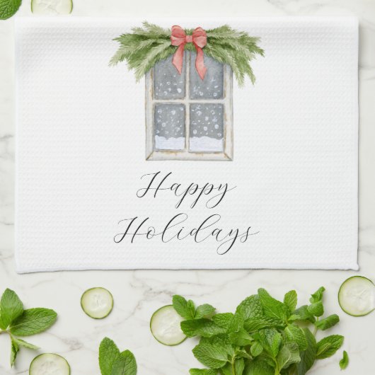 prettige feestdagen  keukenhanddoek (Gevouwen)