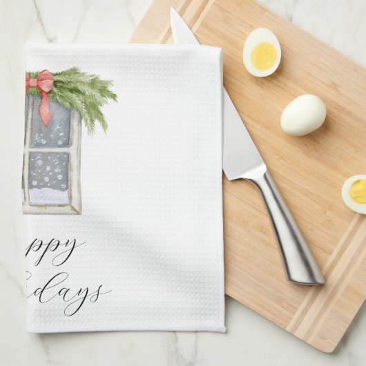 prettige feestdagen keukenhanddoek (Quarter Fold)