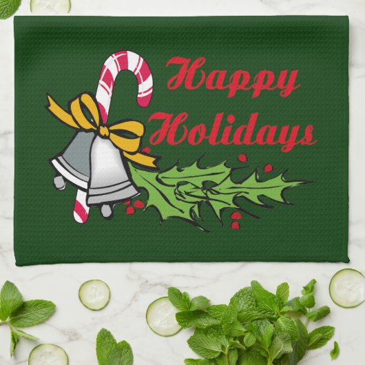 prettige feestdagen keukenhanddoek (Gevouwen)