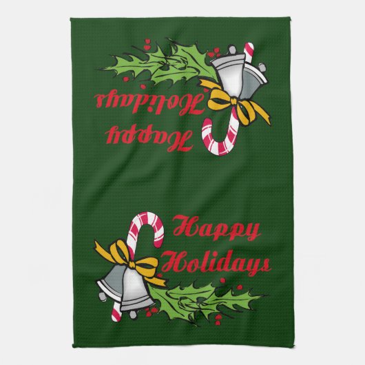 prettige feestdagen keukenhanddoek (Verticaal)