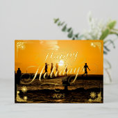 Prettige feestdagen Key West Sunset gedicht binnen (Staand Voorkant)