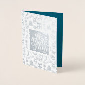 prettige feestdagen. Kinderen | Aangepaste naam Lu Folie Kaarten (Voorkant)