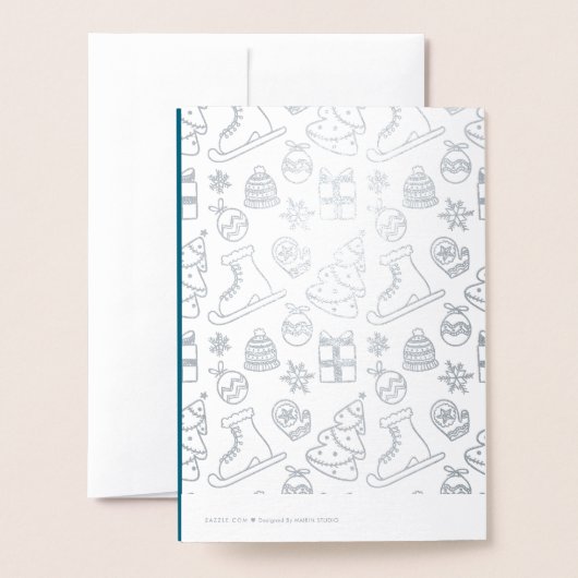 prettige feestdagen. Kinderen | Aangepaste naam Lu Folie Kaarten (Met envelop)