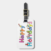 prettige feestdagen kinderen bagagelabel (Voorkant verticaal)