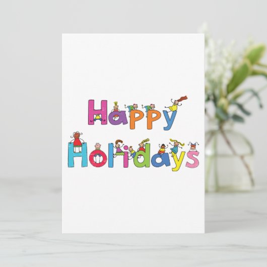 Prettige Feestdagen Kinderen Kaart (Staand voorkant)