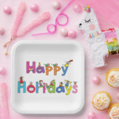 prettige feestdagen kinderen papieren bordje (Feest)