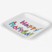 prettige feestdagen kinderen papieren bordje (Gebogen)