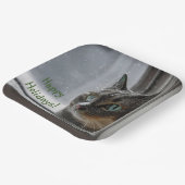 prettige feestdagen Kitty Cat Papieren Bordje (Gebogen)