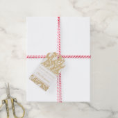 Prettige feestdagen Klassiek Beige Kerstblad Cadeaulabel (Met Touw)