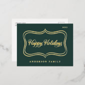 prettige feestdagen Klassiek Gold Lijst (Voorkant / Achterkant)