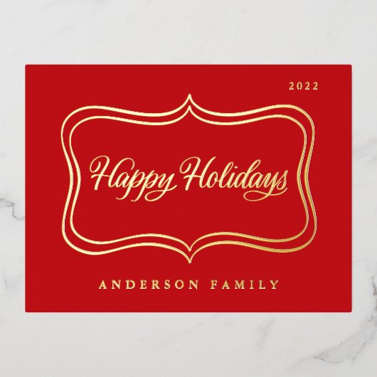 prettige feestdagen Klassiek Gold Lijst (Voorkant)