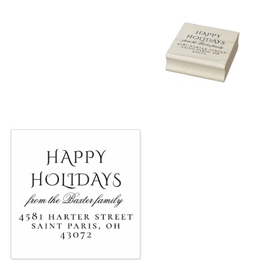 prettige feestdagen | Klassiek scriptadres voor ty Rubberstempel (Gestempeld)