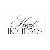 Prettige feestdagen Klassiek zwart Evergreen Elega Rubberstempel (Afrduk)