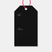 prettige feestdagen Klassiek zwart-wit en gouden c Cadeaulabel (Achterkant)