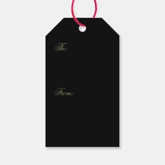 prettige feestdagen Klassiek zwart-wit en gouden c Cadeaulabel (Achterkant)