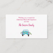 prettige feestdagen Klassieke auto-Waterverf Informatiekaartje (Achterkant)