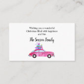 prettige feestdagen Klassieke auto-Waterverf Informatiekaartje (Achterkant)