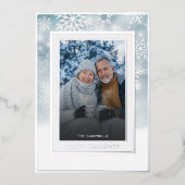 Prettige feestdagen Klassieke Blauwe Witte Sneeuwv (Voorkant)