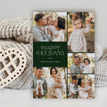 Prettige feestdagen Klassieke foto Vijf bloemige a Feestdagenkaart<br><div class="desc">Prettige feestdagen Deze prachtige kerstfotokaarten zijn voorzien van vijf fotosjablonen, elegante moderne typografie lezen, "Nee" en een met de hand getekend bloemenpatroon op de rug in klassieke kleuren van diepgroen, bordeaux rood en ivoor op een zand / beige achtergrond. De achtergrondkleur aan de voorkant kan worden aangepast aan elke gewenste...</div>