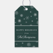 Prettige feestdagen Klassieke Groene Kerstmis Snee Cadeaulabel (Voorkant)