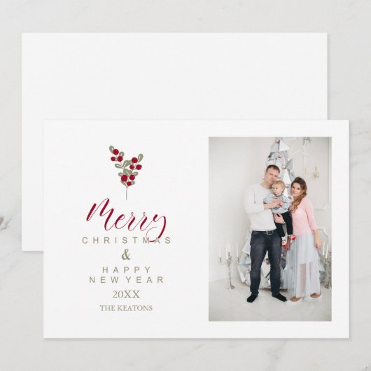 Prettige feestdagen Klassieke kerstfoto (Voorkant / Achterkant)